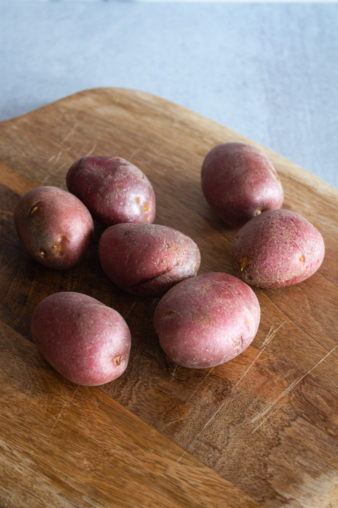 Whole, raw red potatoes