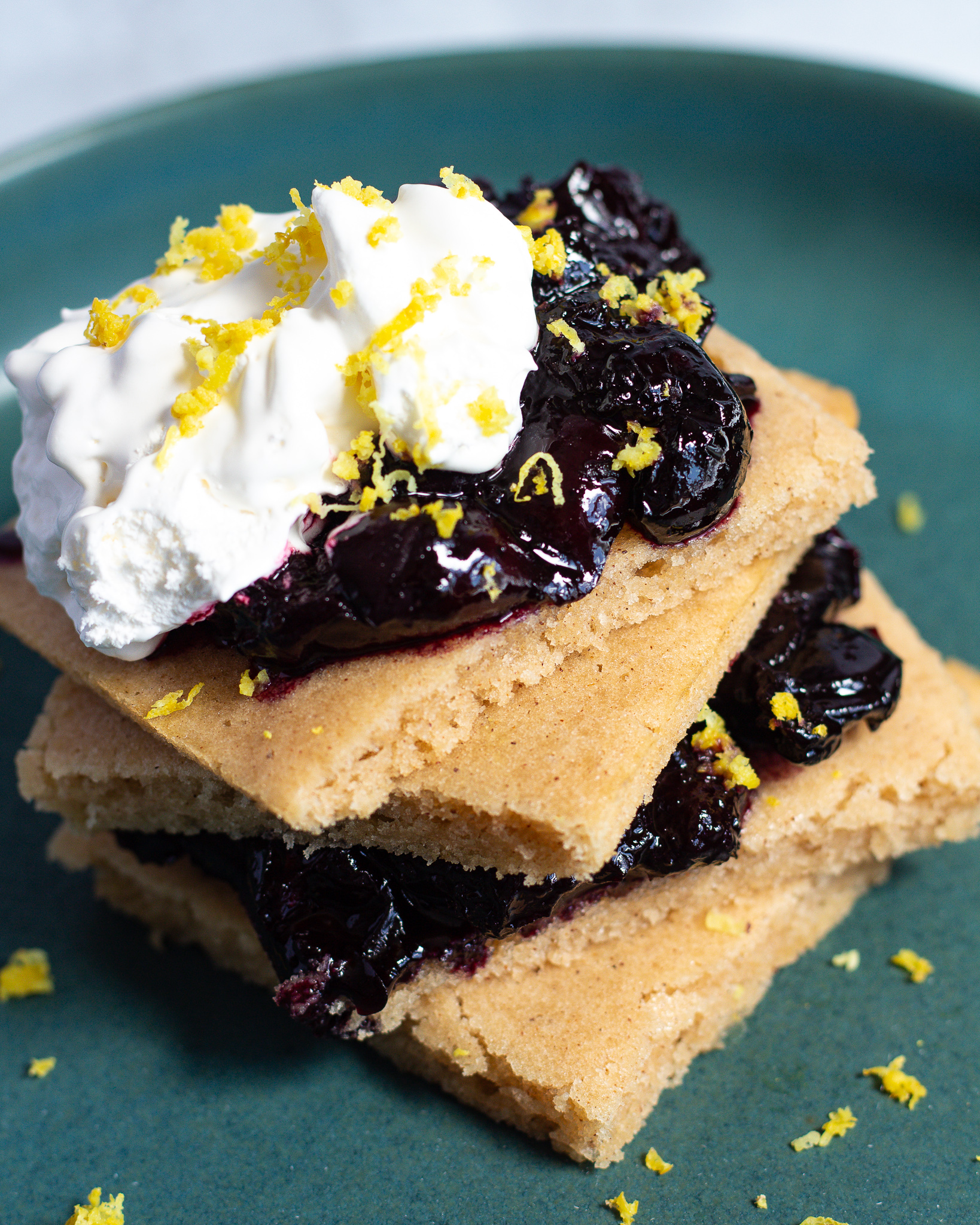 Sheet Pan Pancakes with Lemon Cherry Compote