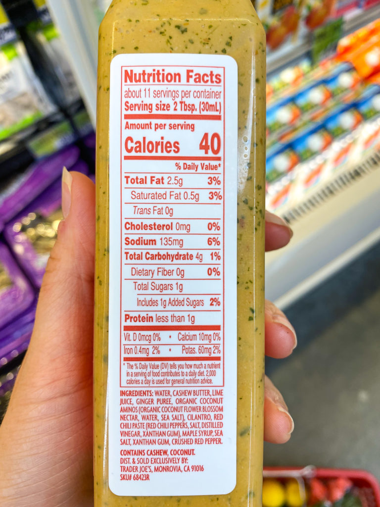 ingredients in trader joe's spicy cashew butter dressing
