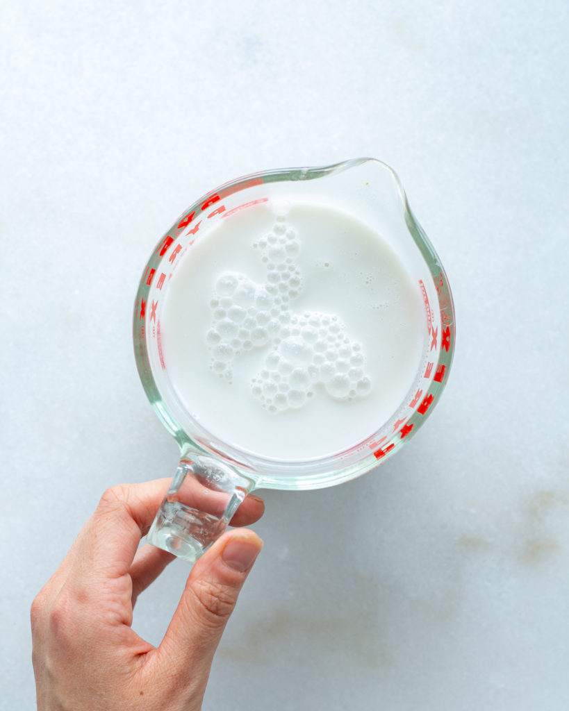 milk in measuring cup