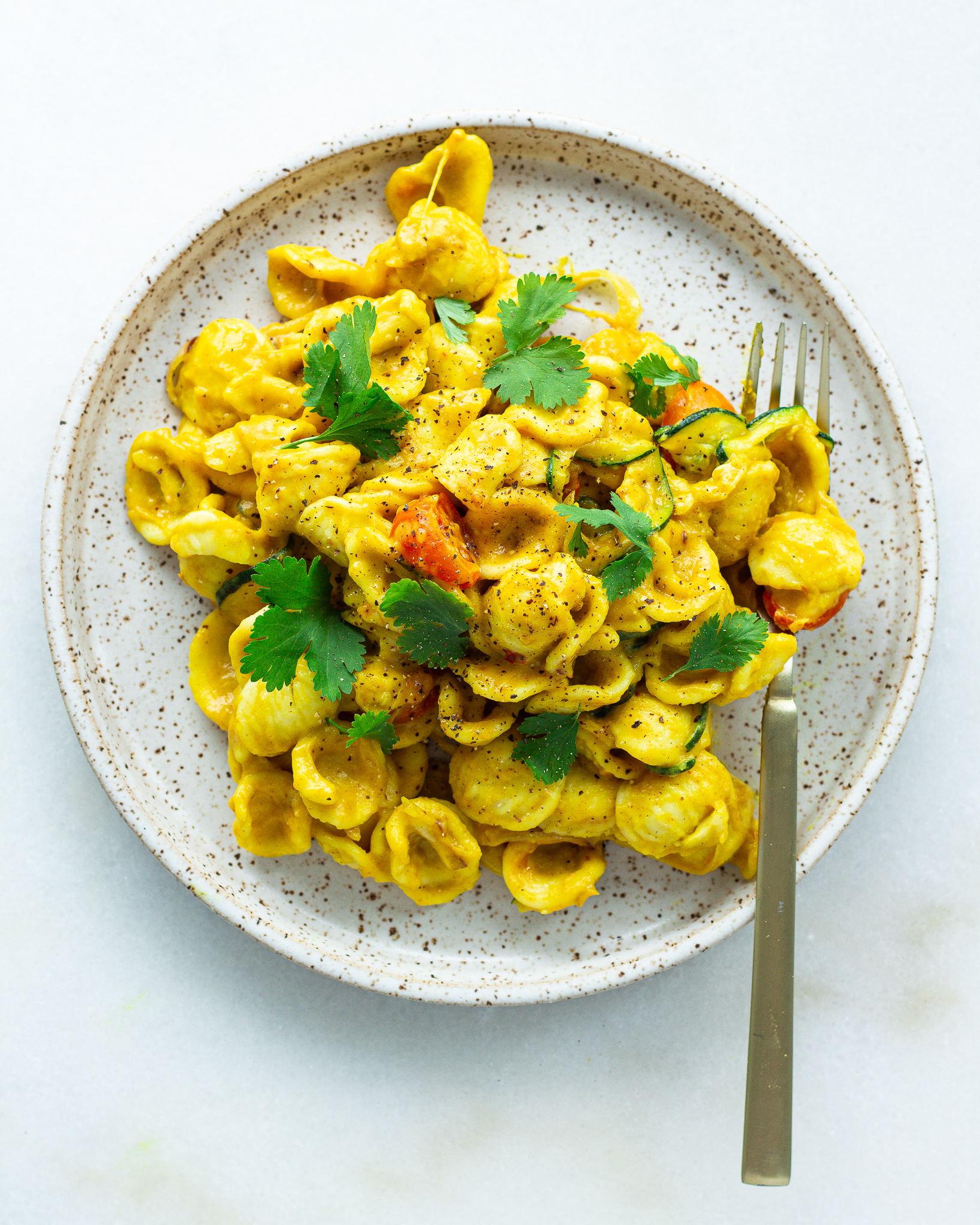 Creamy Vegan Turmeric Pasta