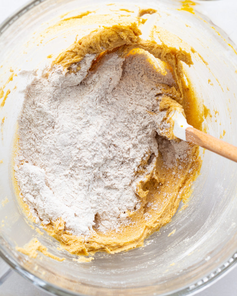 Added dry ingredients to wet ingredients