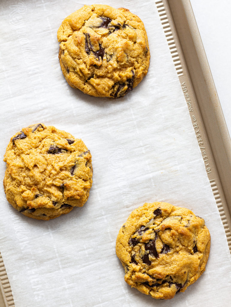 Lightly golden brown, finished Pumpkin Chocolate Chip Cookies