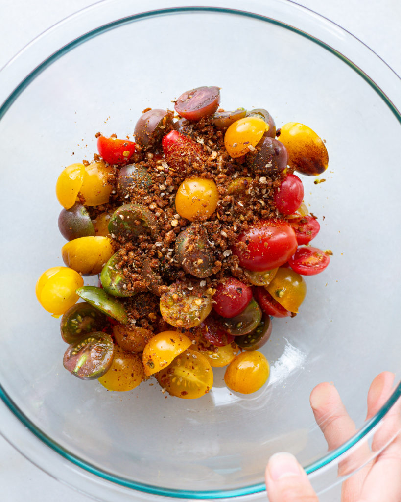 seasonings added to cherry tomatoes
