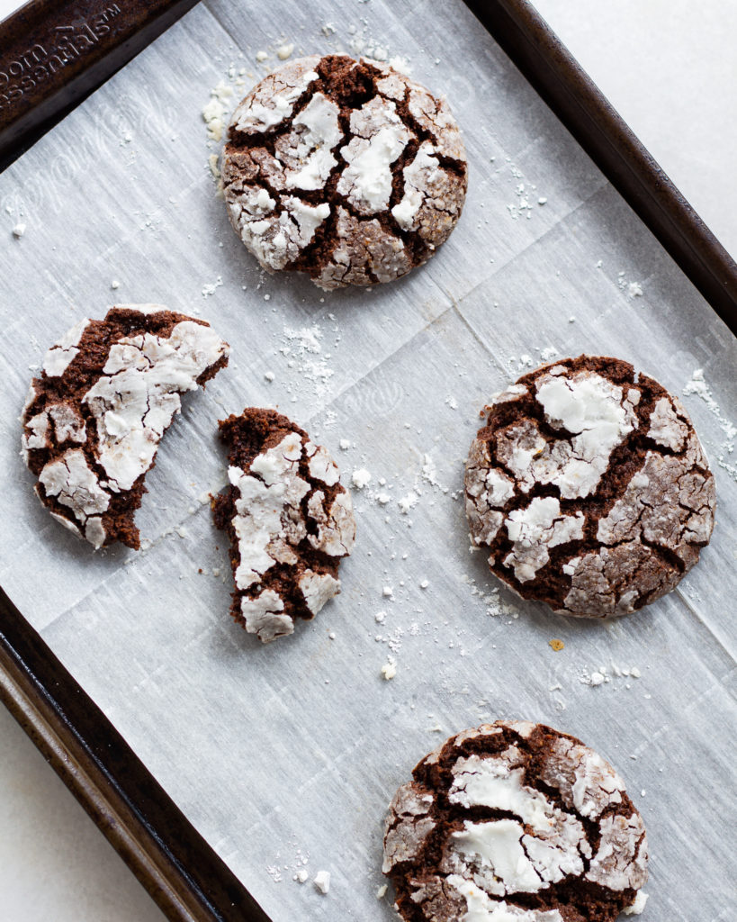 finished Hot Chocolate Crinkle Cookies 