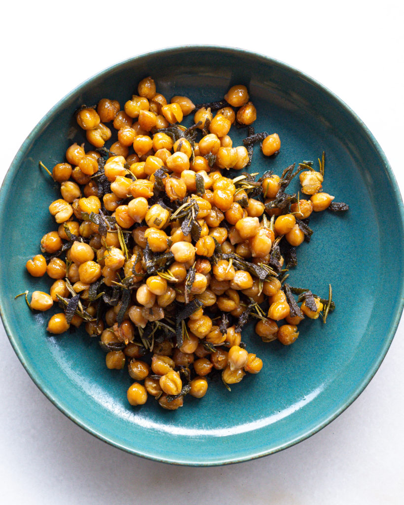 finished Crispy Chickpeas with Sage & Rosemary