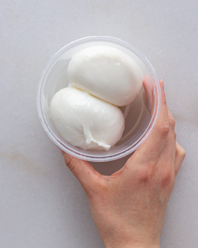 Burrata in container