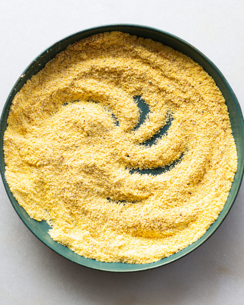 cornmeal on plate