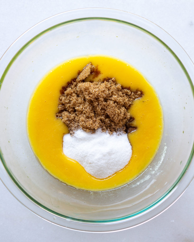 brown and white sugar added