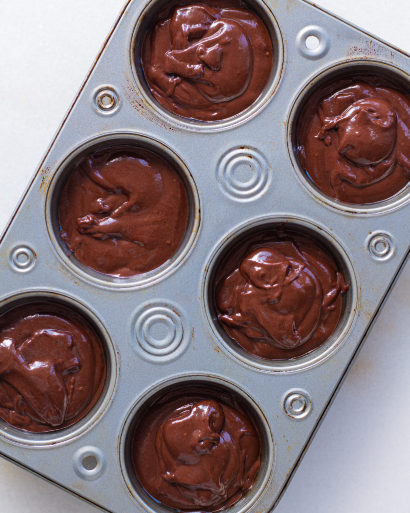 batter in muffin tin