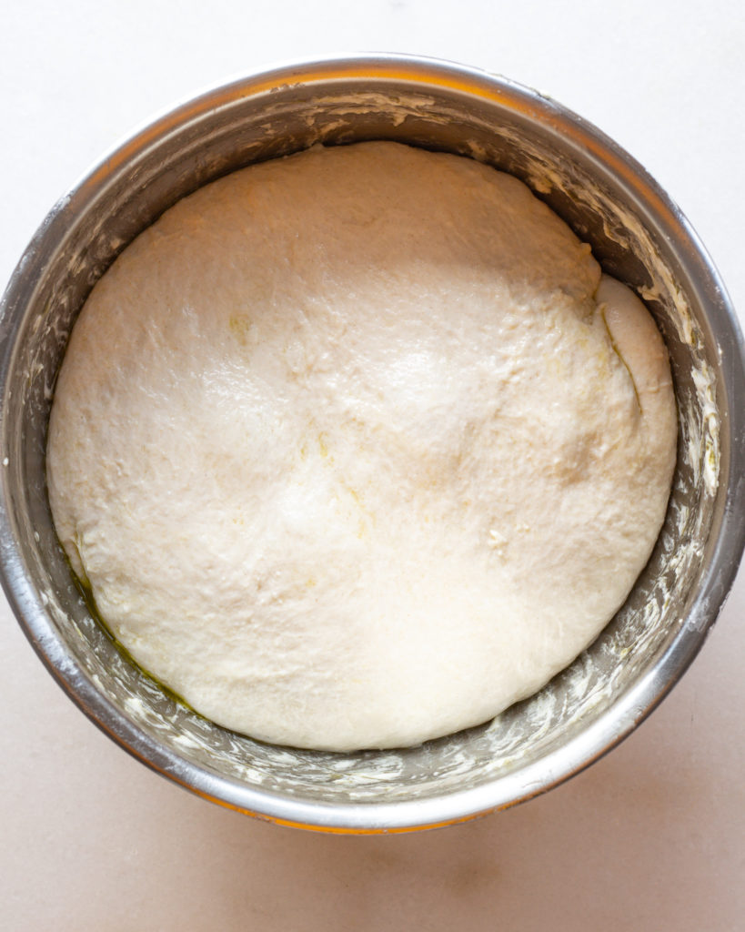 Genoa Style Focaccia dough in bowl