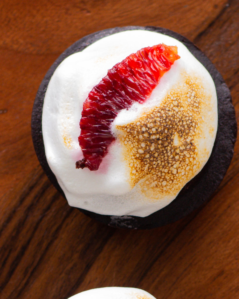 finished Vegan Blood Orange Chocolate Cupcakes