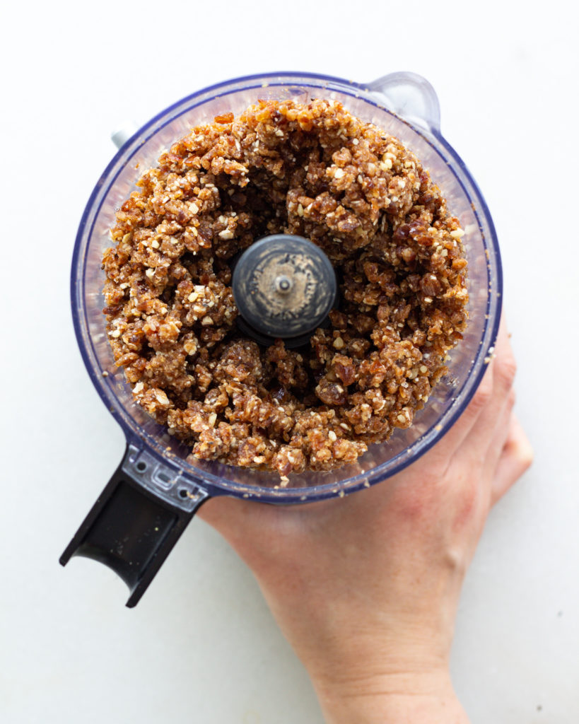 the date ingredients in the food processor 