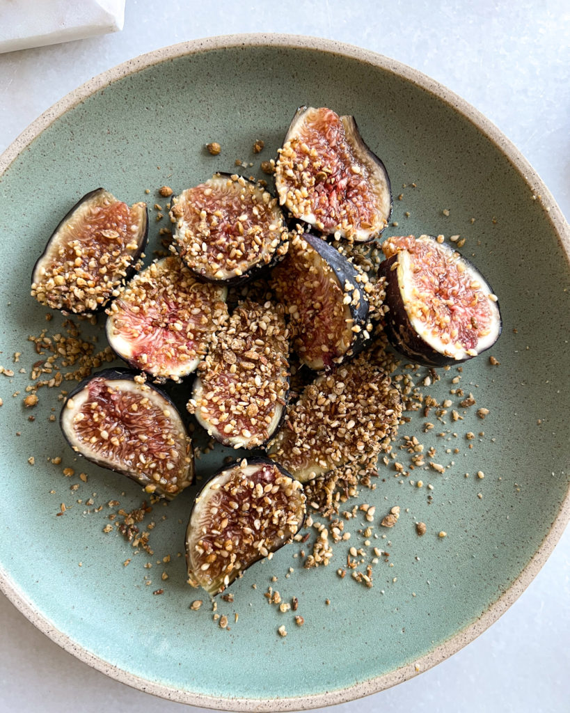 Pistachio Dukkah on figs
