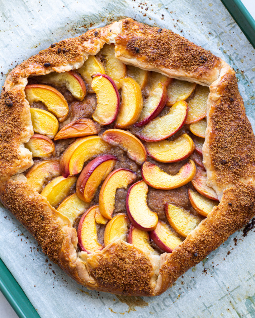 Baked peach galette