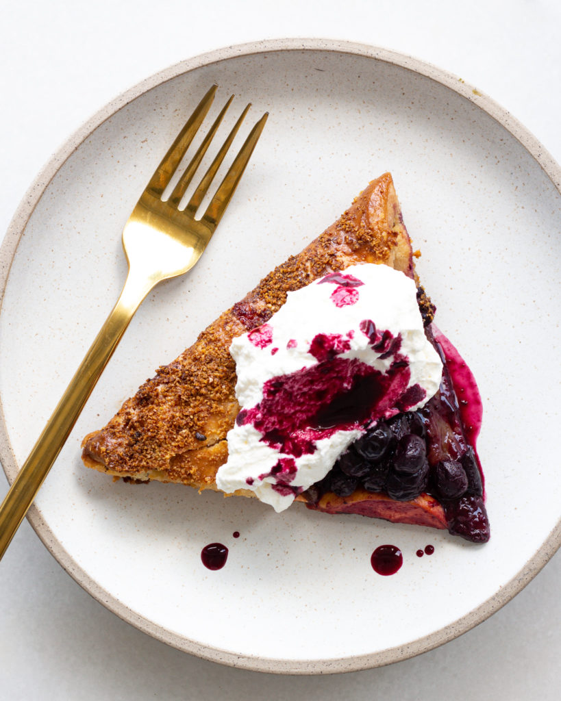 Finished Peach Galette with Rosemary Blueberries