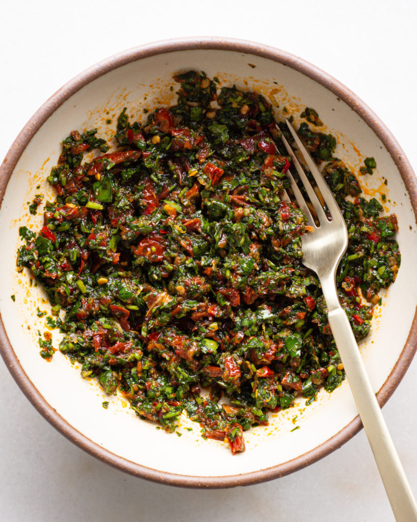 Sun-dried potato relish