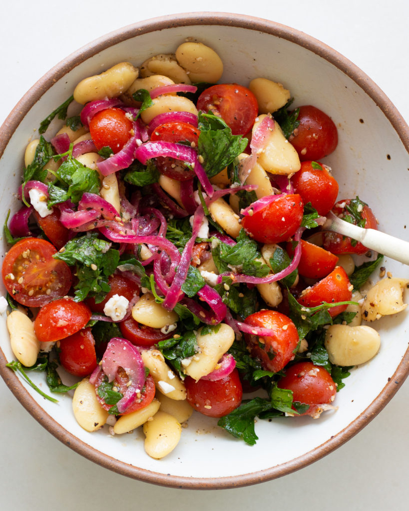 Finished Za'atar Butter Bean Salad