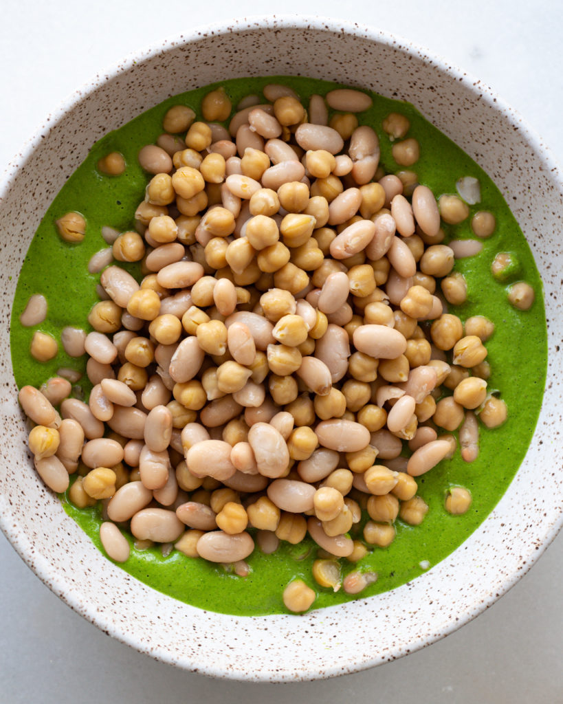 Beans added to zhoug 