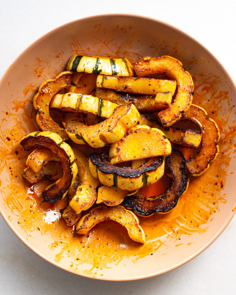 Seared squash in chili sauce