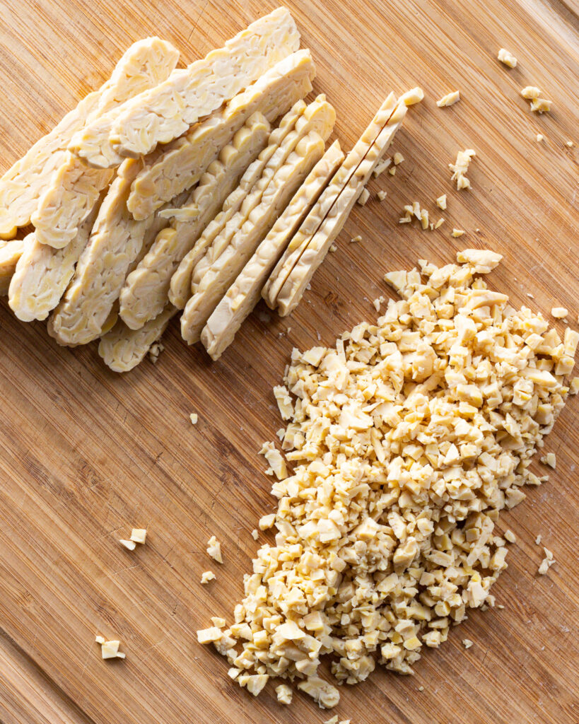 Tempeh and crumbled tempeh