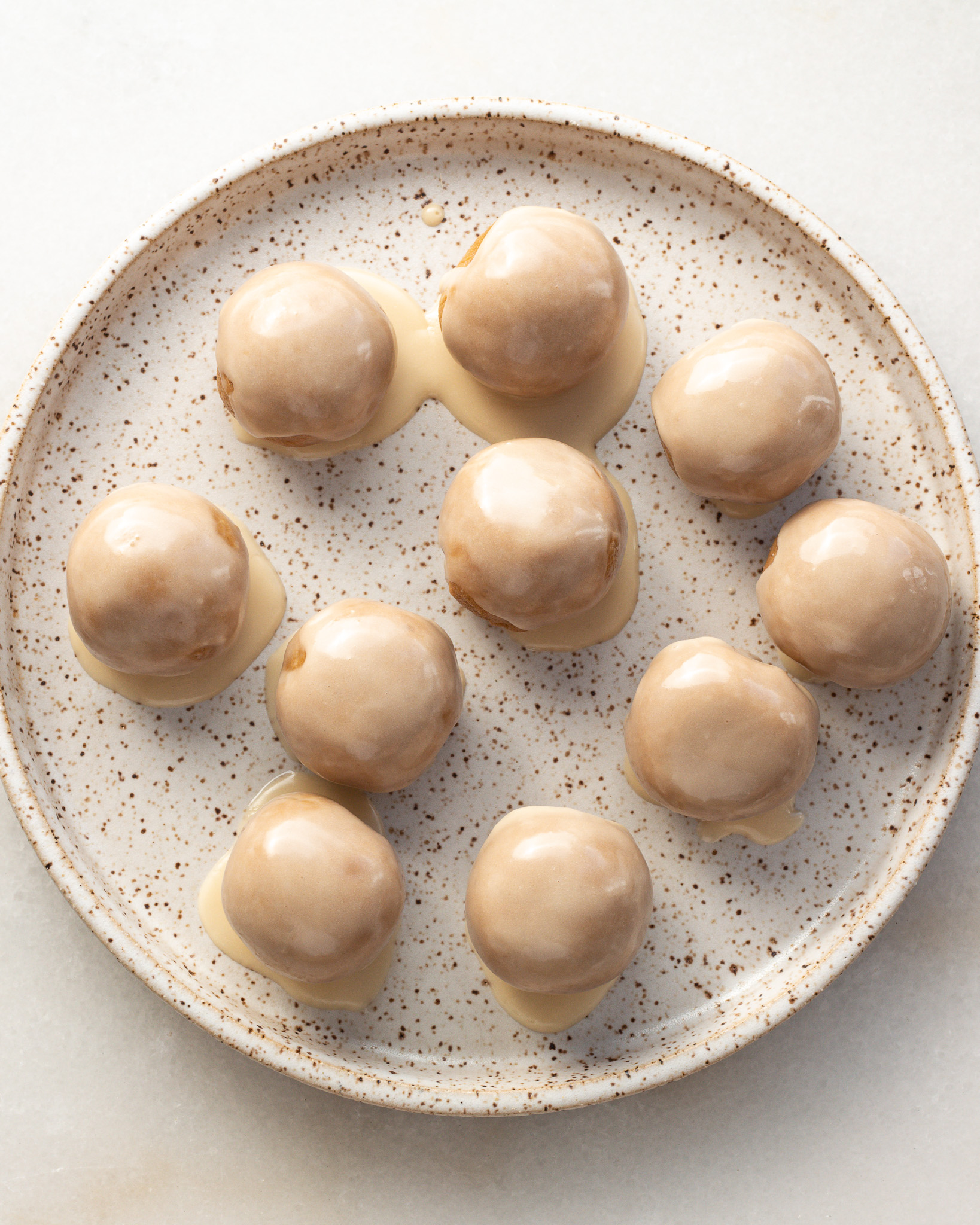 Coffee-Glazed Raw Donut Holes