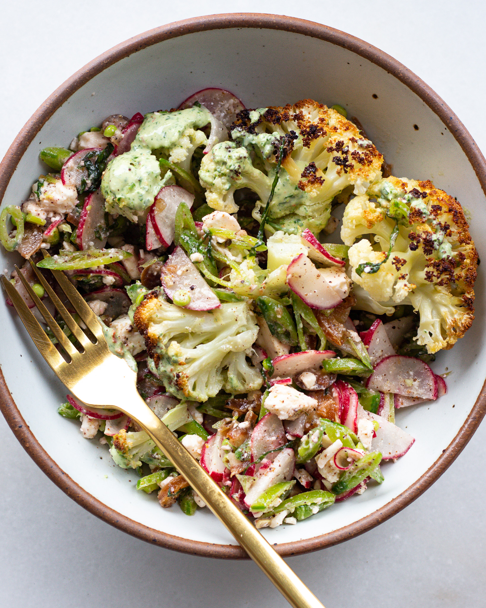 Baked Cauliflower Salad with Feta & Dates
