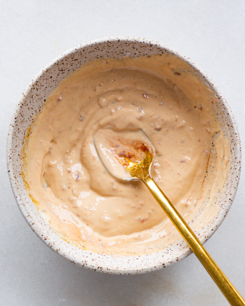 dipping sauce in a bowl