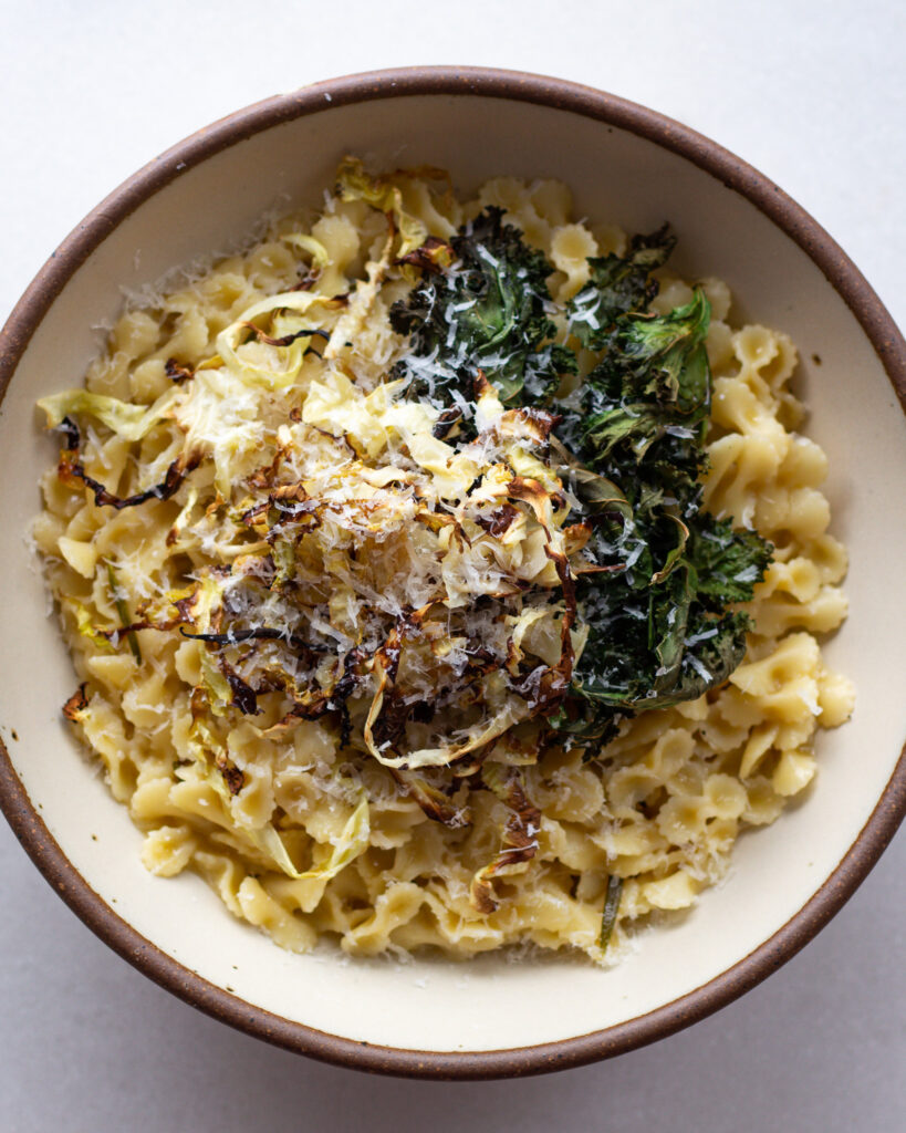 miso butter pastina in a bowl