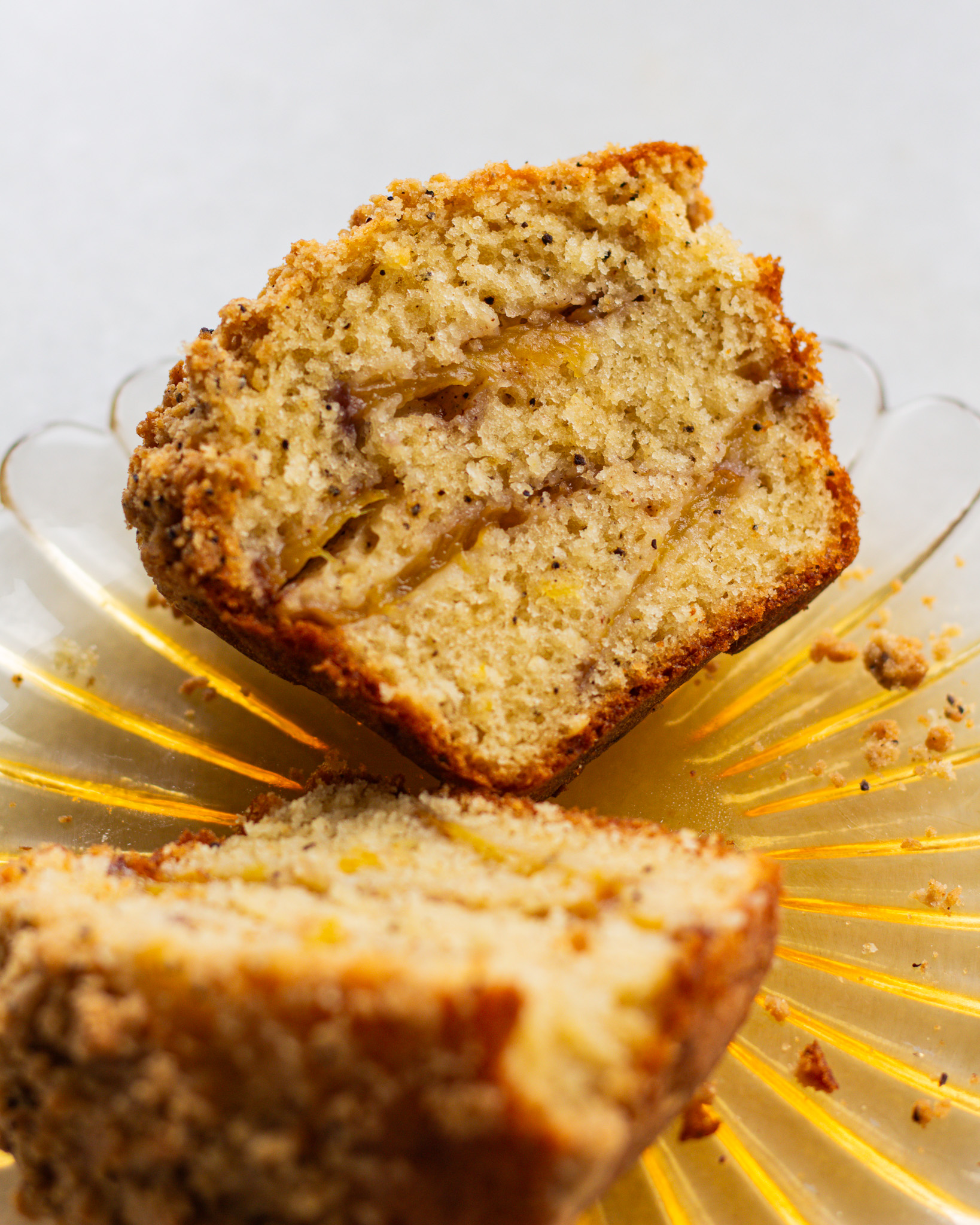 Layered Peach Coffee Muffins