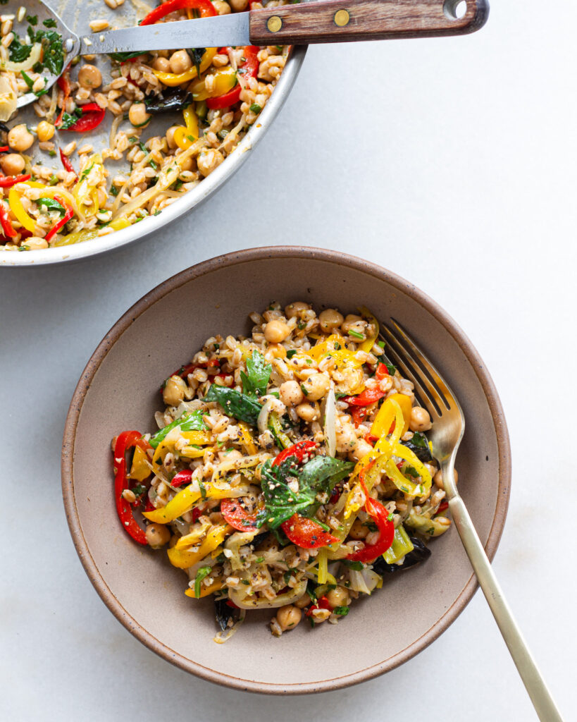 Finished Chickpea & Farro Peperonata