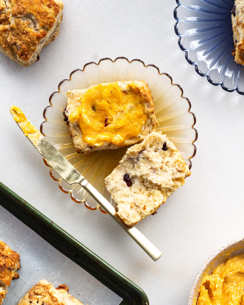 finished Cranberry Nut Biscuits with Butternut Squash Butter