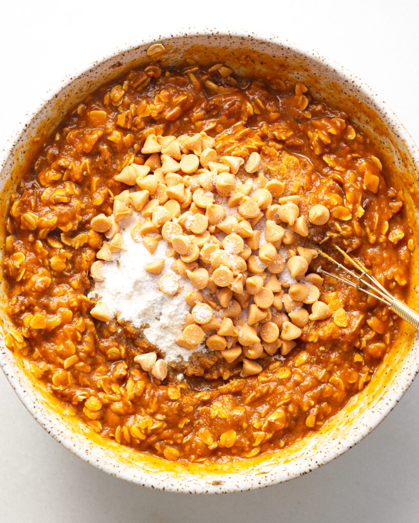 butterscotch chips and flour added to filling