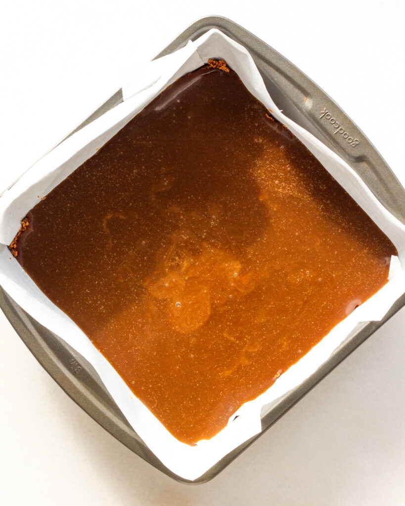 caramel in baking pan