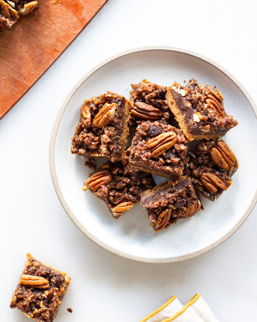 finished Chocolate Bourbon Pecan Bars