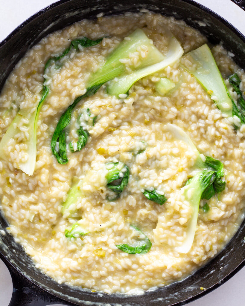 miso risotto in pot