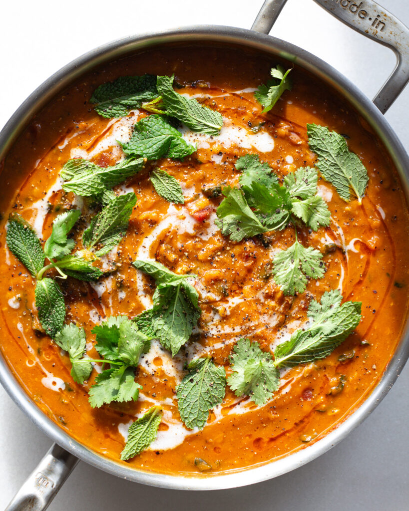 Sweet Potato Romesco Lentils