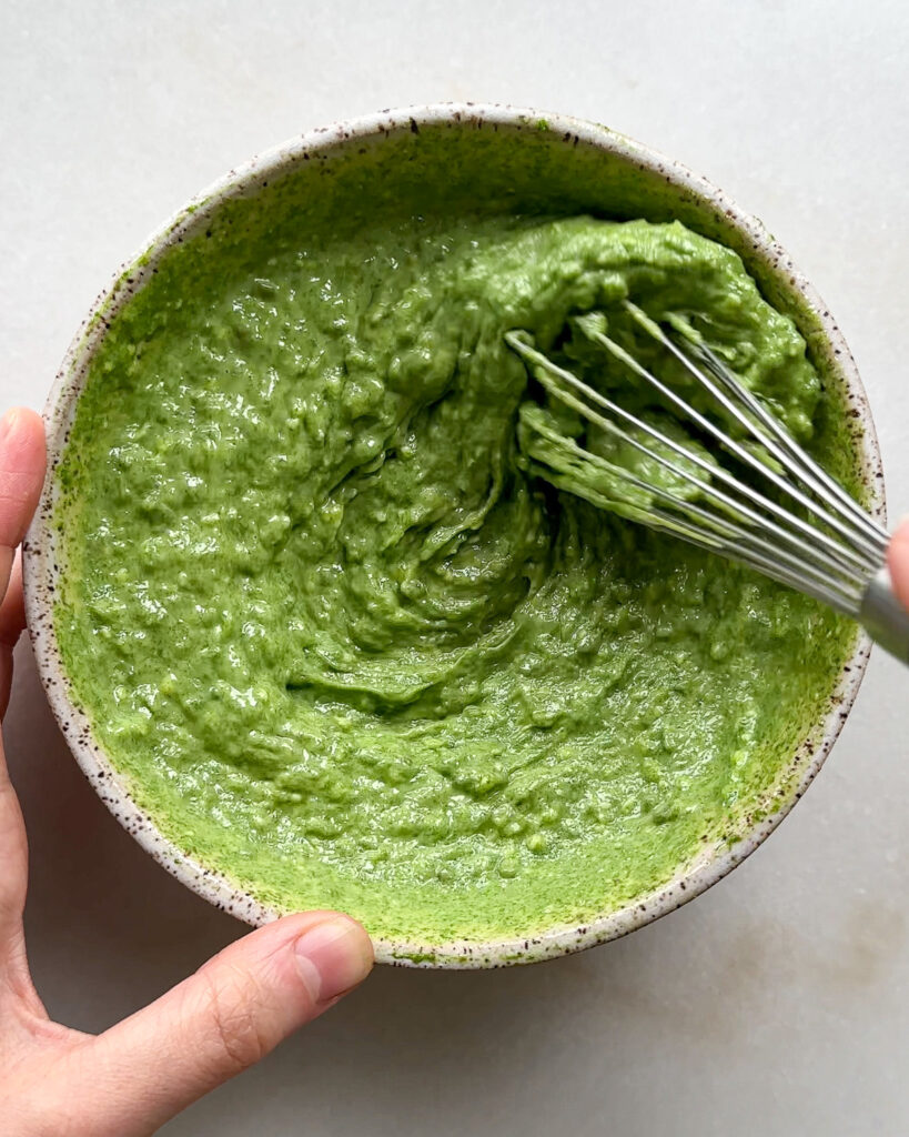 whipped ramp butter in a bowl
