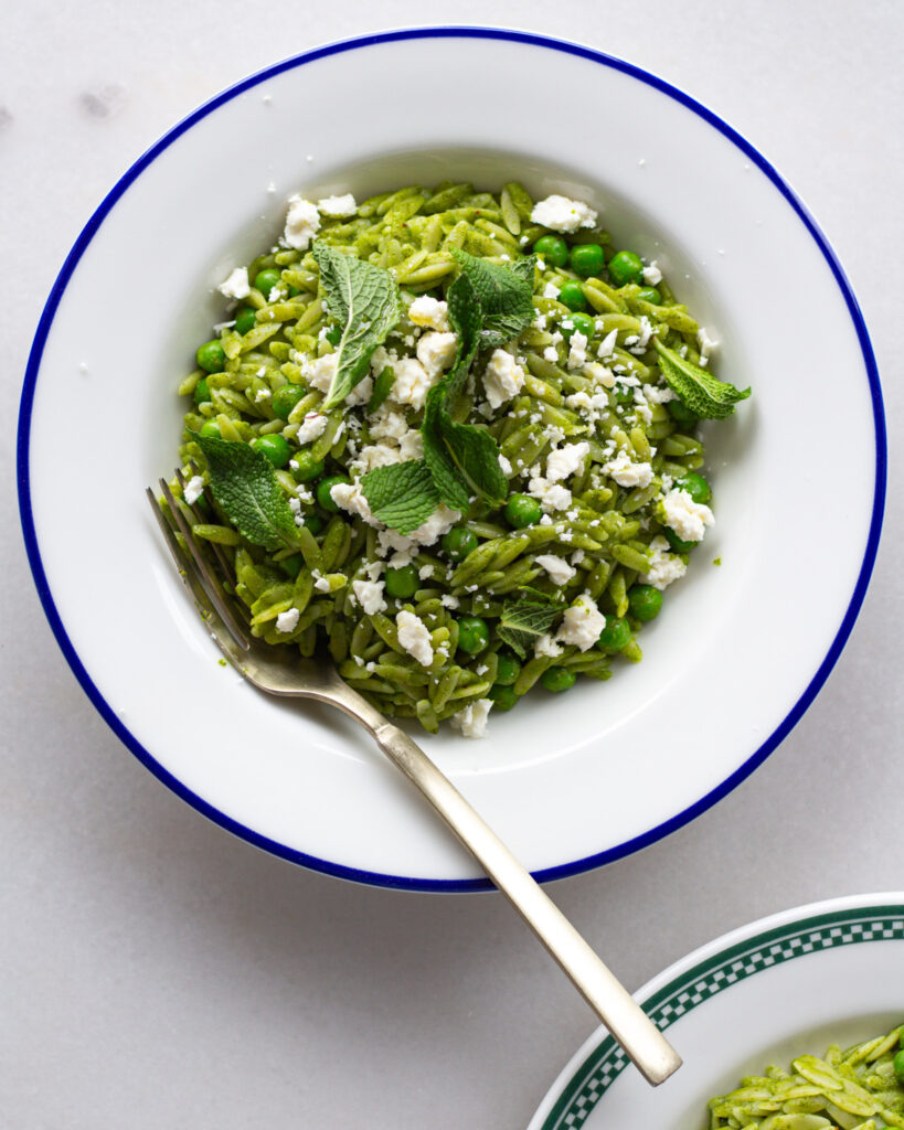 Arugula Orzo with Feta, Lemon & Mint