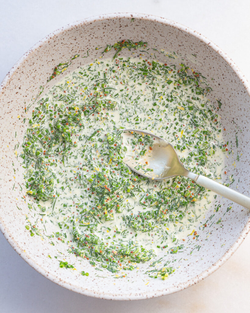 tuna salad dressing in a bowl