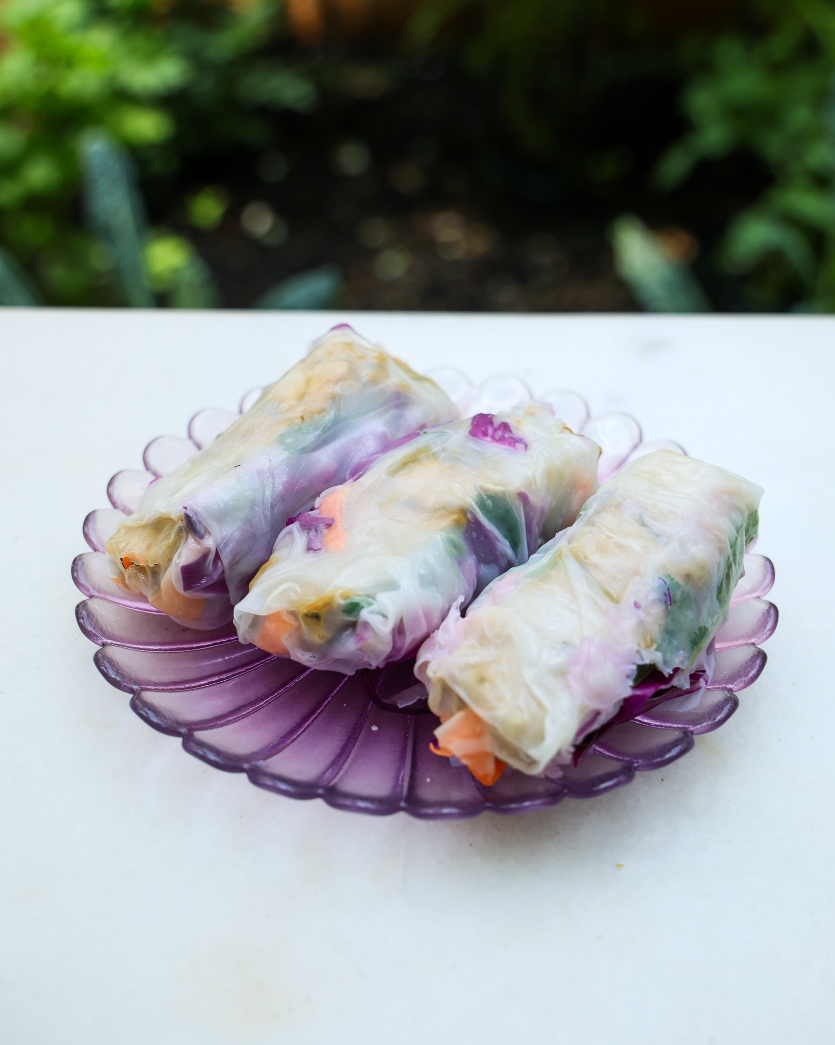 Tofu Spring Rolls with Spicy Coconut Butter Sauce
