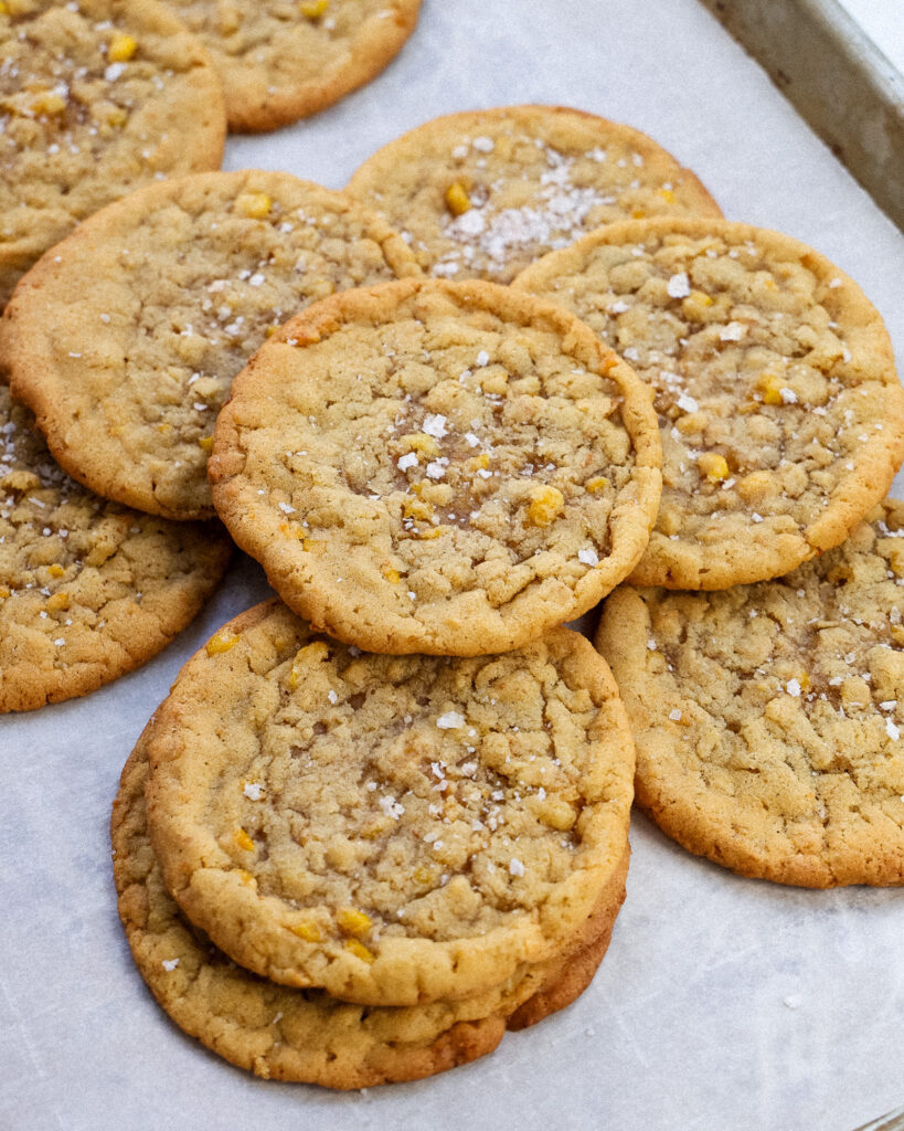 corn brown butter cookies