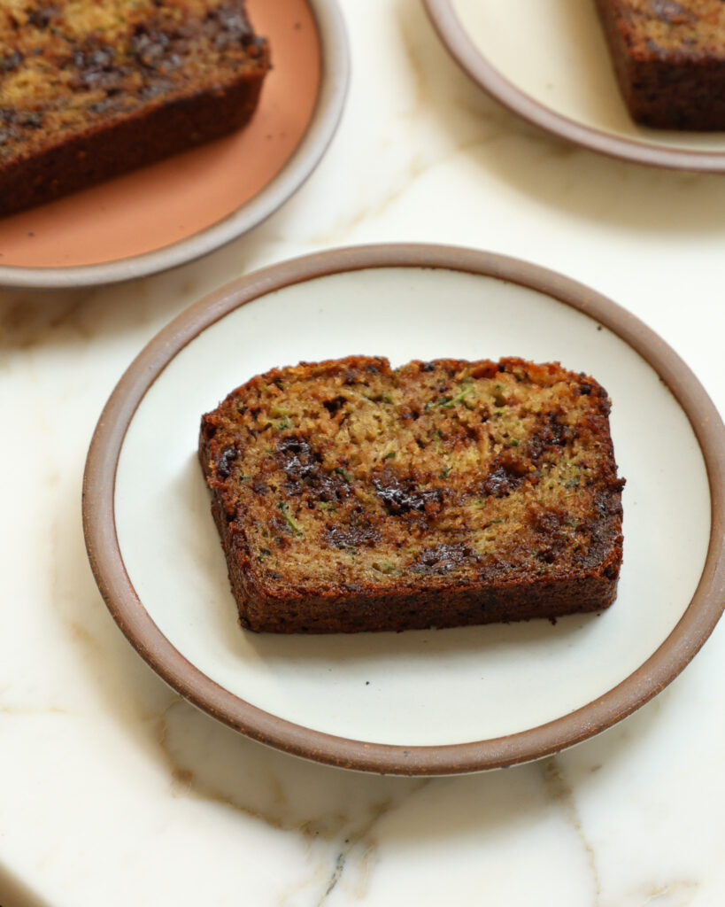 sliced brown butter zucchini bread
