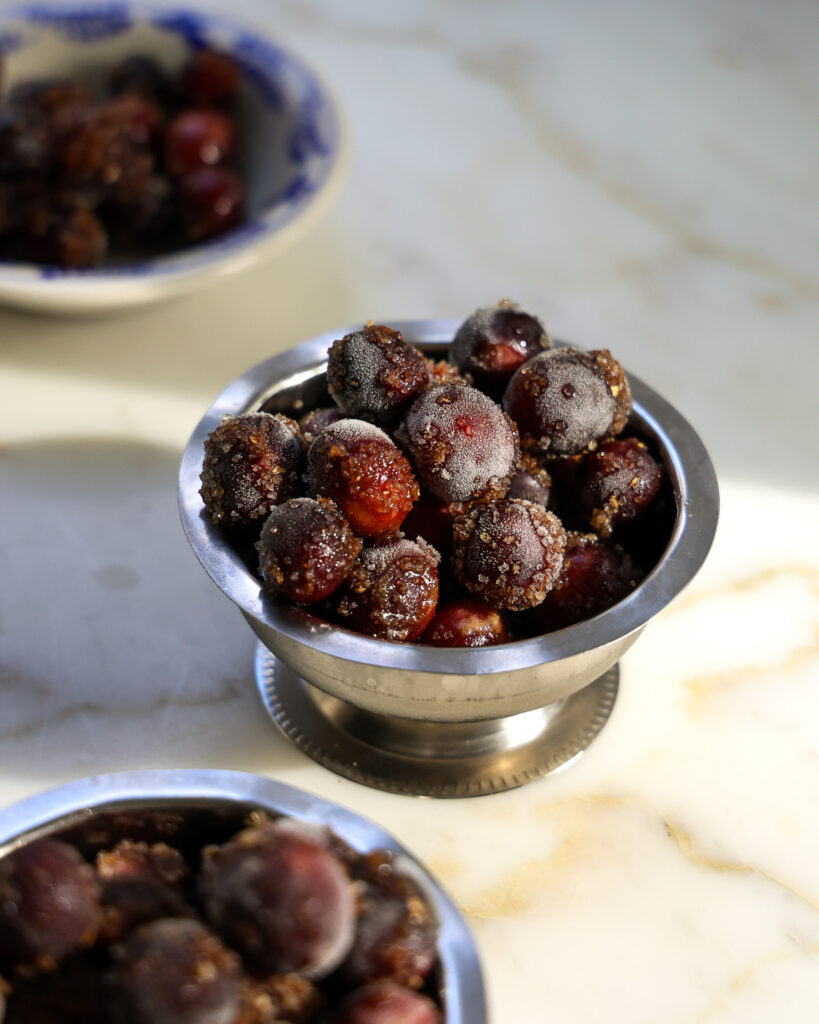 ginger snap grapes in a dish