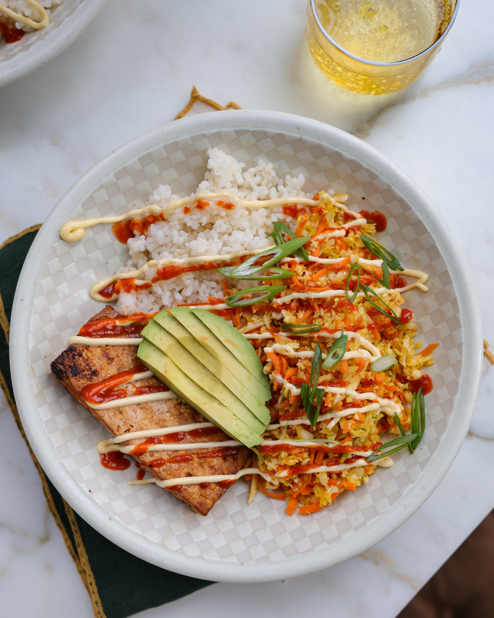 Sriracha Tofu and Sesame Slaw