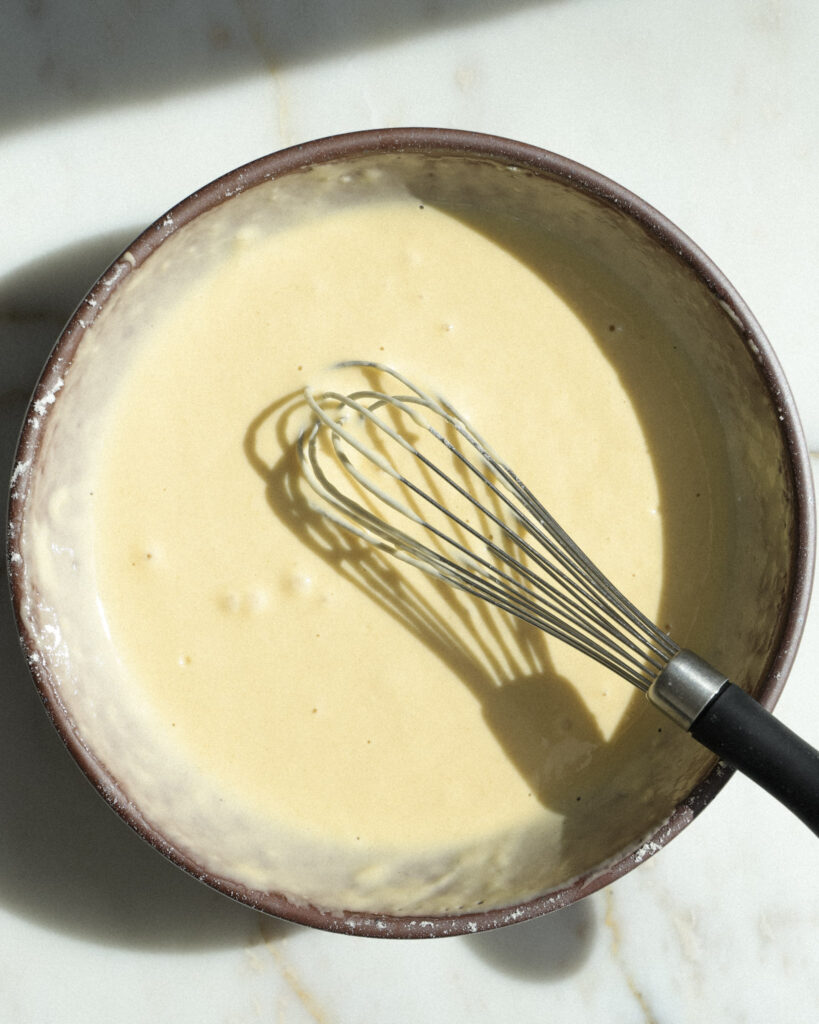 Spaetzle batter in a bowl.