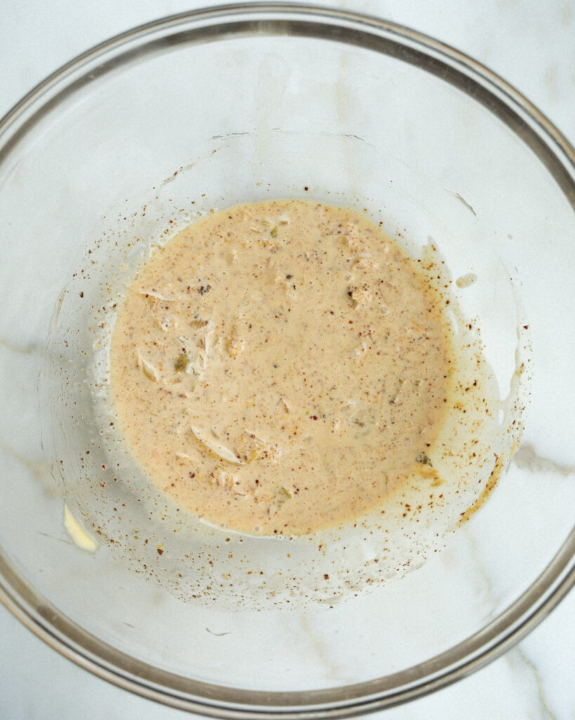 kimchi dressing in a bowl.