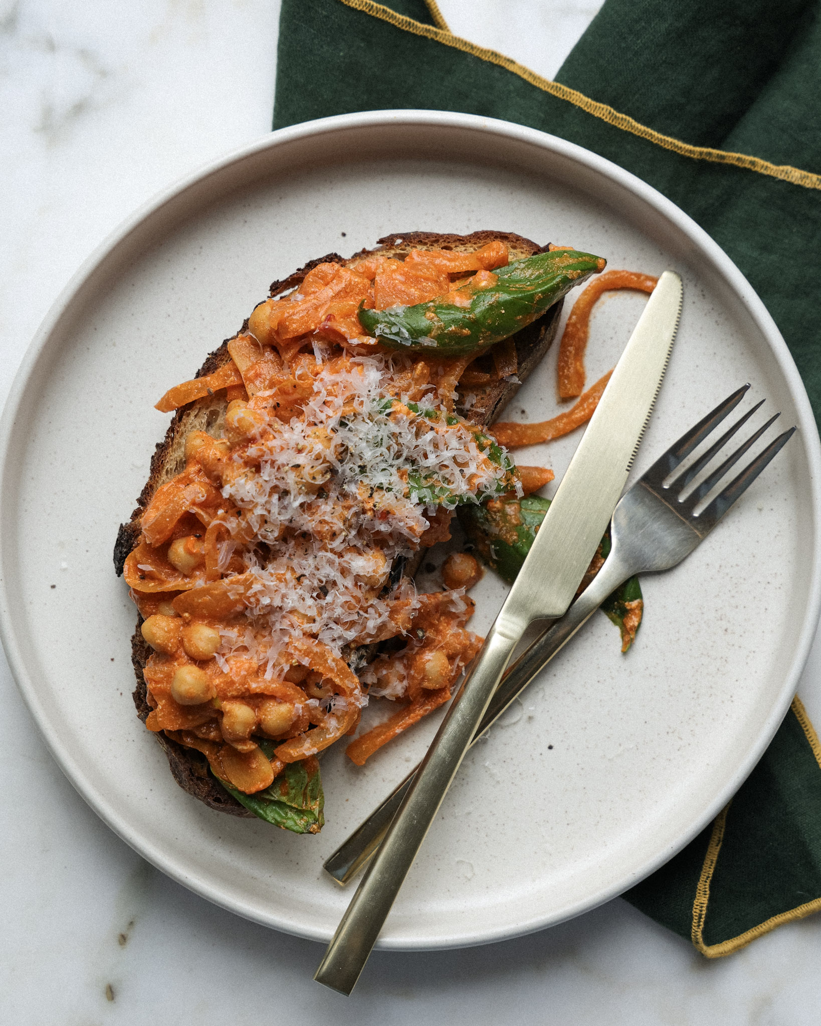 Chickpeas alla Vodka on Toast