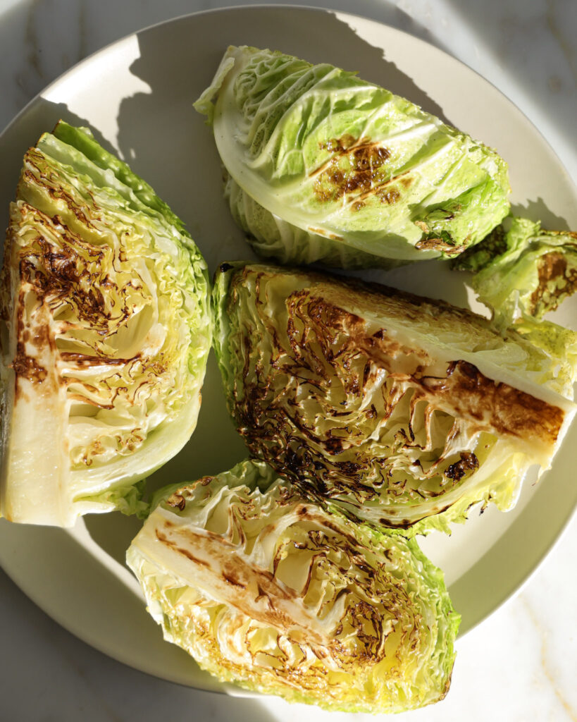 Seared cabbage wedges