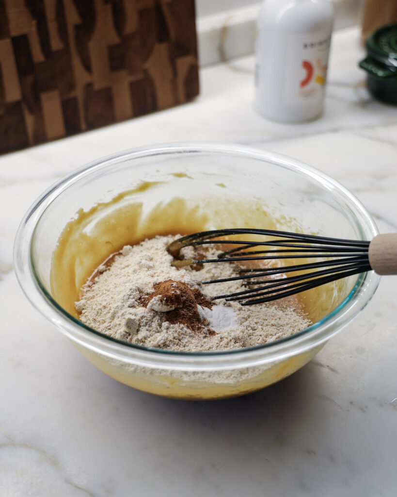 dry ingredients for chocolate churro cake